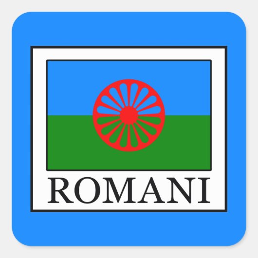 Romani Quadratischer Aufkleber (Vorderseite)