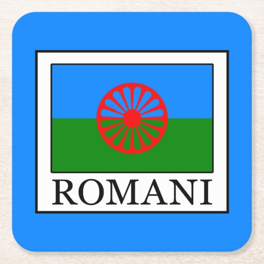 Romani Rechteckiger Pappuntersetzer (Vorderseite)