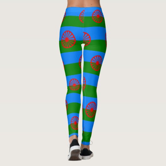 Romani & Sinti und Roma Wagon Wheels Flag Leggings (Rückseite)