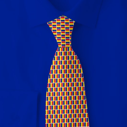 Romania Flag Brick Pattern Krawatte