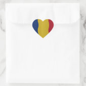 Romania flag Herz-Aufkleber (Tasche)