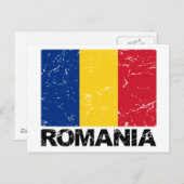 Romania Flag Vintage Postkarte (Vorne/Hinten)