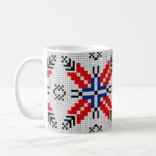 Romania Folk Motiv Traditionelles Symbol ethnisch Kaffeetasse (Links)