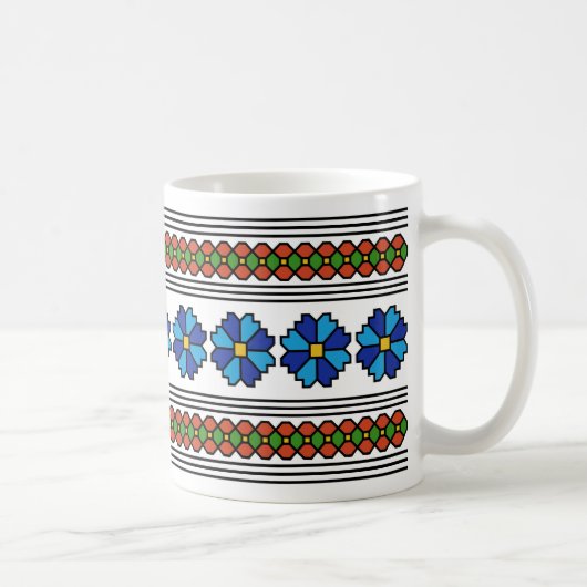 Romania Folklorekunst Motif Zichorie Blume Symbol Kaffeetasse (Rechts)