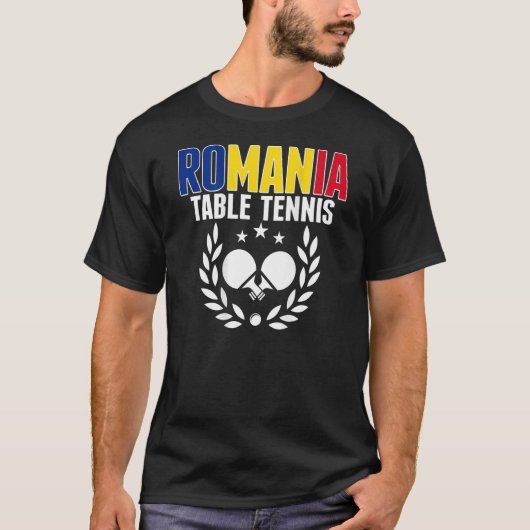 Romania Ping Pong Romanian Table Tennis Suppor T-Shirt (Vorderseite)