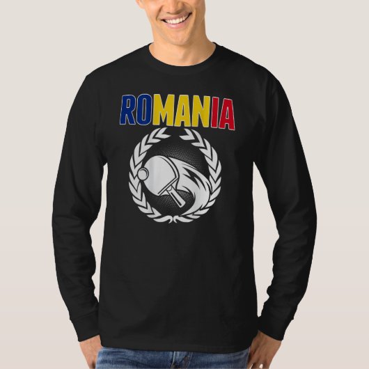 Romania Ping Pong   Romanian Table Tennis Supporte T-Shirt (Vorderseite)