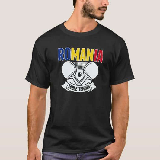Romania Ping Pong   Romanian Table Tennis Supporte T-Shirt (Vorderseite)