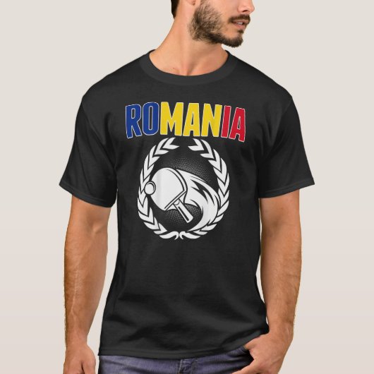 Romania Ping Pong   Romanian Table Tennis Supporte T-Shirt (Vorderseite)