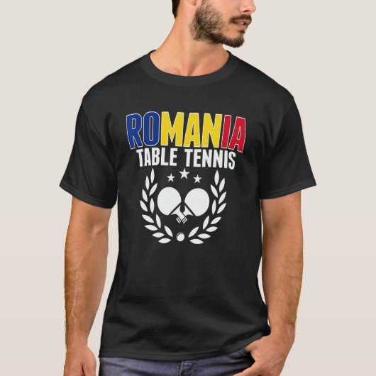 Romania Table Tennis   Romanian Ping Pong Supporte T-Shirt (Vorderseite)