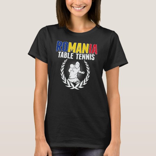 Romania Table Tennis Romanian Ping Pong Supporte T-Shirt (Vorderseite)