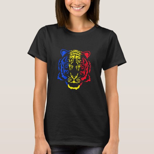 Romania Tiger Romanian Flag T-Shirt (Vorderseite)