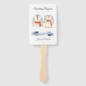 Romanian Bilingual Wedding Program Fan Rustic Fächer (Vorderseite)