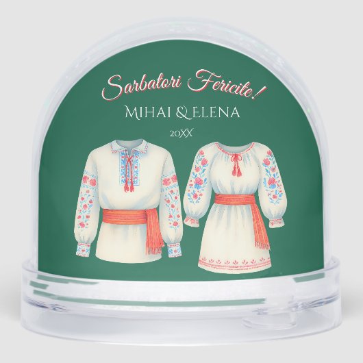 Romanian Heritage Traditions Transylvania Romania Schneekugeln (Rückseite)