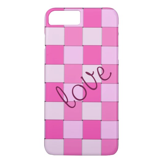 Romanic Pink Woven Fliesen mit Liebe Case-Mate iPhone Hülle (Rückseite)