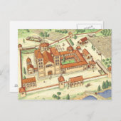 Romanische Abtei. Modell Postkarte (Vorne/Hinten)