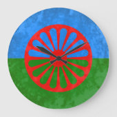 Romanische Flagge Große Wanduhr (Vorderseite)