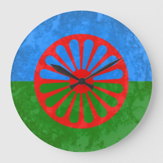 Romanische Flagge Große Wanduhr (Vorderseite)