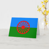 Romanische Flagge Karte (Gelbe Blume)