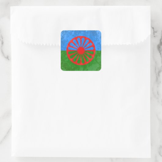 Romanische Flagge Quadratischer Aufkleber (Tasche)