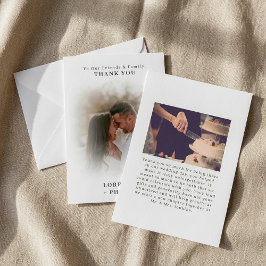 Romanischer Doppelgradienteneffekt Foto Hochzeit Dankeskarte