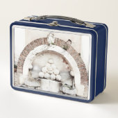 Romanischer Springbrunnen Metall Brotdose (Vorderseite)