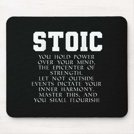 Romanisches Buch Zitat Marcus Aurelius Stoic Mousepad (Vorne)
