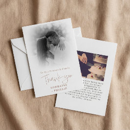 Romanisches Drehbuch Farbverlauf Foto Hochzeit Dankeskarte