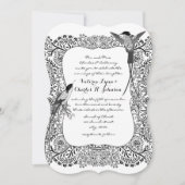 Romanitsches Hummingbird Schwarz-Weiß-Muster Einladung (Vorderseite)