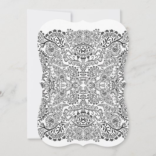 Romanitsches Hummingbird Schwarz-Weiß-Muster Einladung (Rückseite)