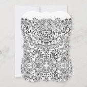 Romanitsches Hummingbird Schwarz-Weiß-Muster Einladung (Rückseite)