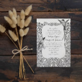 Romanitsches Hummingbird Schwarz-Weiß-Muster Einladung