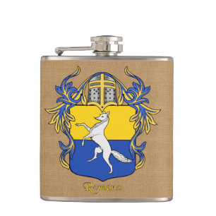 Romano Heraldischer Schild mit Helm und Mantle Flachmann