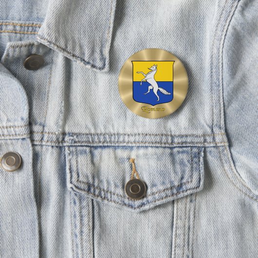 Romano Historischer Schild über Golden Sunburst Button (Beispiel)