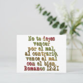 Romanos 12:21 postkarte (Stehend Vorderseite)