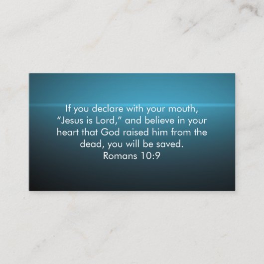 Romans 10:9 Modern Custom Bible Scripture Church Visitenkarte (Vorderseite)