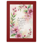 Romans 12:12 Custom Bible Verse Klemmbrett (Rückseite)