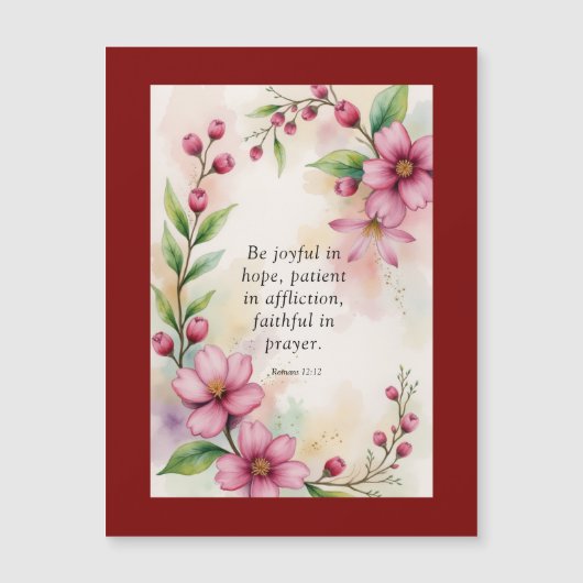 Romans 12:12 Custom Bible Verse Magnetkarte (Vorderseite)