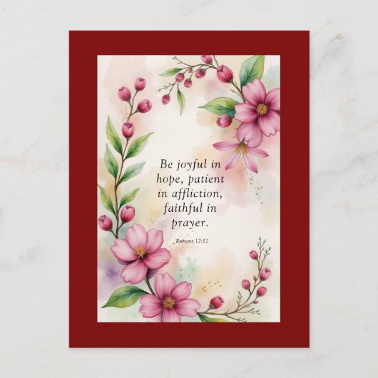 Romans 12:12 Custom Bible Verse Postkarte (Vorderseite)