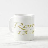 Romans 13:8-10: Bible Verse Mug Kaffeetasse (Vorderseite Links)