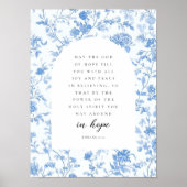 Romans 15:13 Arch Blue Toile de Jouy Bible Verse Poster (Vorne)