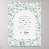 Romans 15:13 Arch Green Chinoiserie Bible Verse Poster (Vorne)