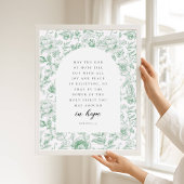 Romans 15:13 Arch Green Chinoiserie Bible Verse Poster