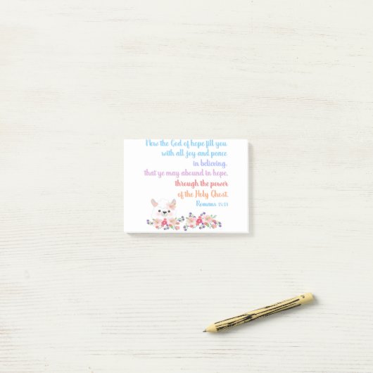 Romans 15 Bible Verse Design Post-it Klebezettel (Auf Schreibtisch)