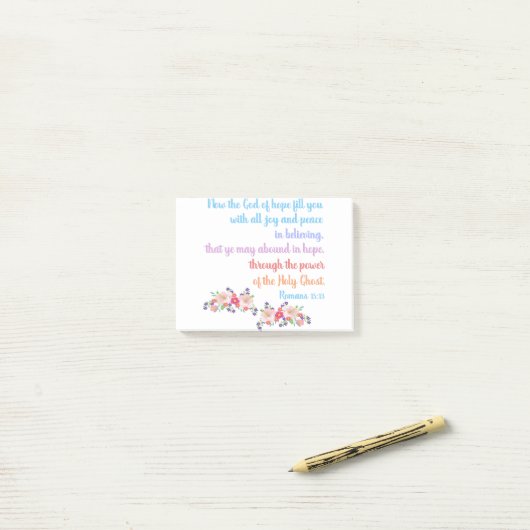 Romans 15 Bible Verse Design Post-it Klebezettel (Auf Schreibtisch)