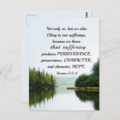 Romans 5:3-4 We Glory in our Sufferings Lake Trees Postkarte (Vorne/Hinten)