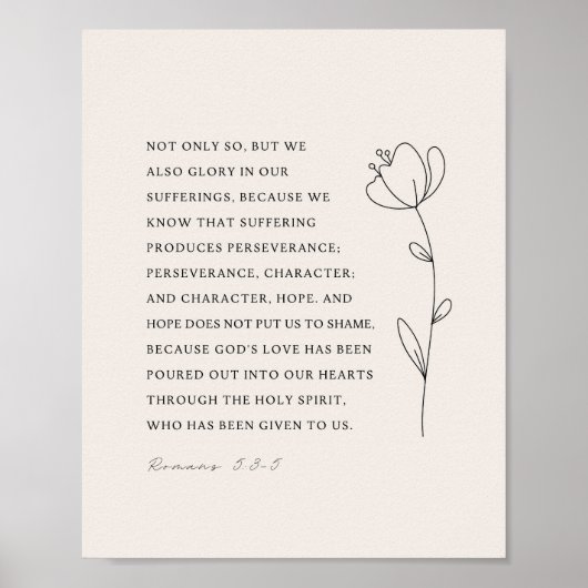 Romans 5:3-5 Bible Verse Poster (Vorne)