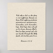 Romans 5:3-5 Bible Verse Poster (Vorne)