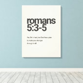 Romans 5:3 Minimalist Christian Canvas Wall Art Leinwanddruck (Insitu (Holzboden))
