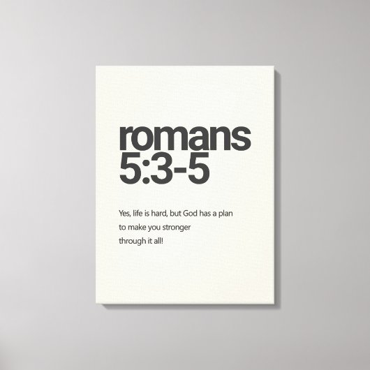 Romans 5:3 Minimalist Christian Canvas Wall Art Leinwanddruck (Vorderseite)