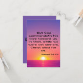 Romans 5:8 KJV Bible Scripting Pic Greeting Card Karte (Vorderseite/Rückseite Beispiel)